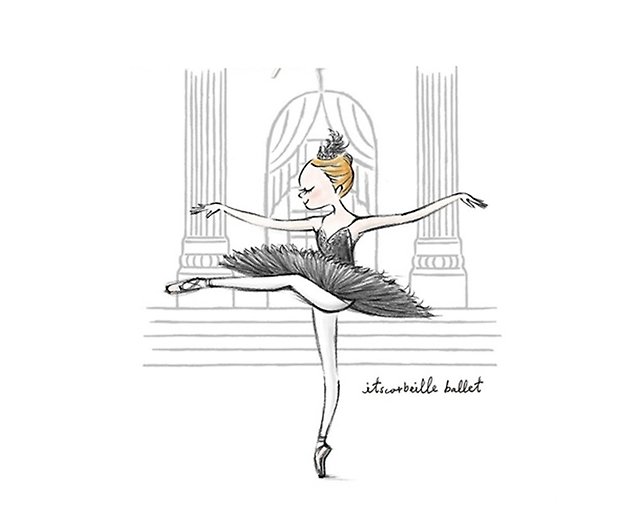 Ballet | Swan Lake Black Swan Princess Seven-Sleeve Ballet Round Neck T-Shirt - Shop ballet - T-Shirts - Pinkoi