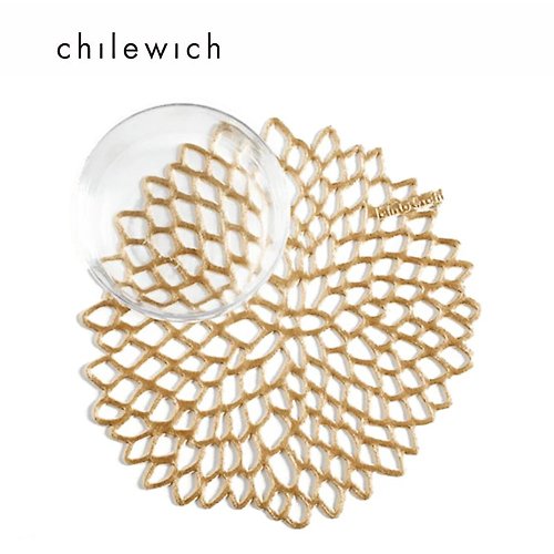 Chilewich Chilewich / 大麗花Dahlia圓形餐墊36×39cm-金銅色
