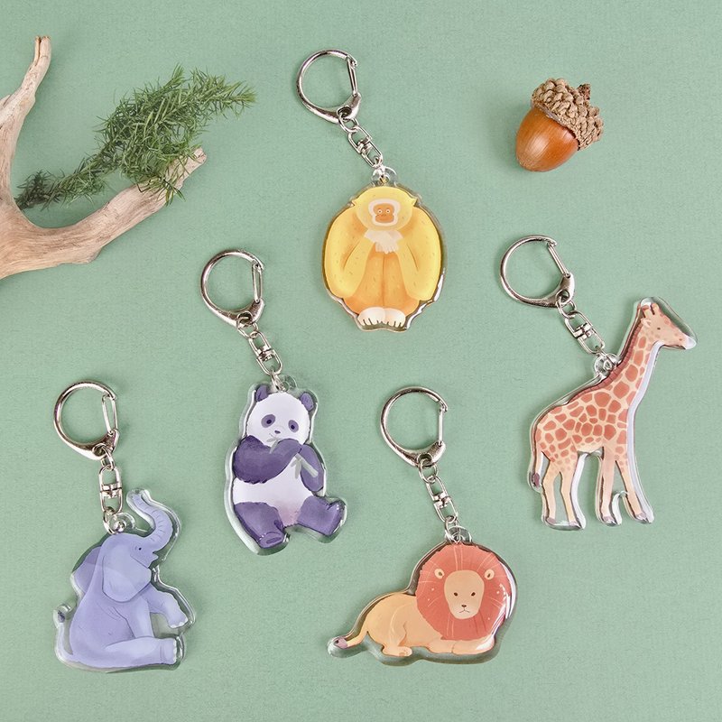 | 微光Zoo | 插畫鑰匙圈_動物園系列 森林吊飾 - 鑰匙圈/鑰匙包 - 壓克力 