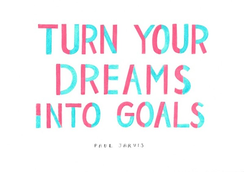 Dreams Into Goals Print - Cards & Postcards - Paper White