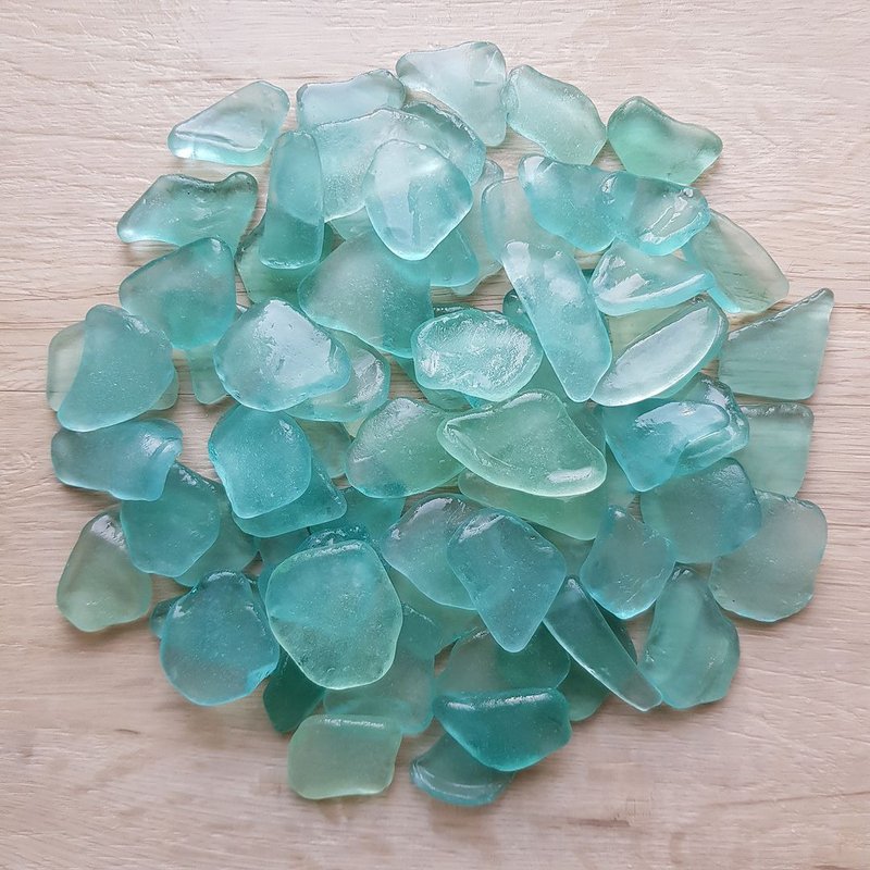 Sea foam and light teal sea glass, 1 pound of large sea glass. Bulk sea glass. - Other - Glass Multicolor