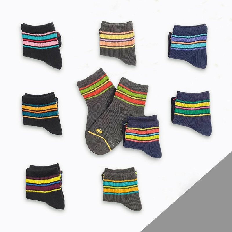 Antibacterial and deodorizing striped shorts and thin children's socks - Socks - Cotton & Hemp White