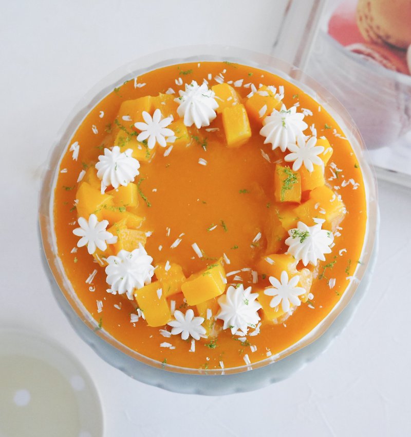 [Dobby Handmade Dessert] 6吋Aiwen Mango Raw Cheese - เค้กและของหวาน - อาหารสด 