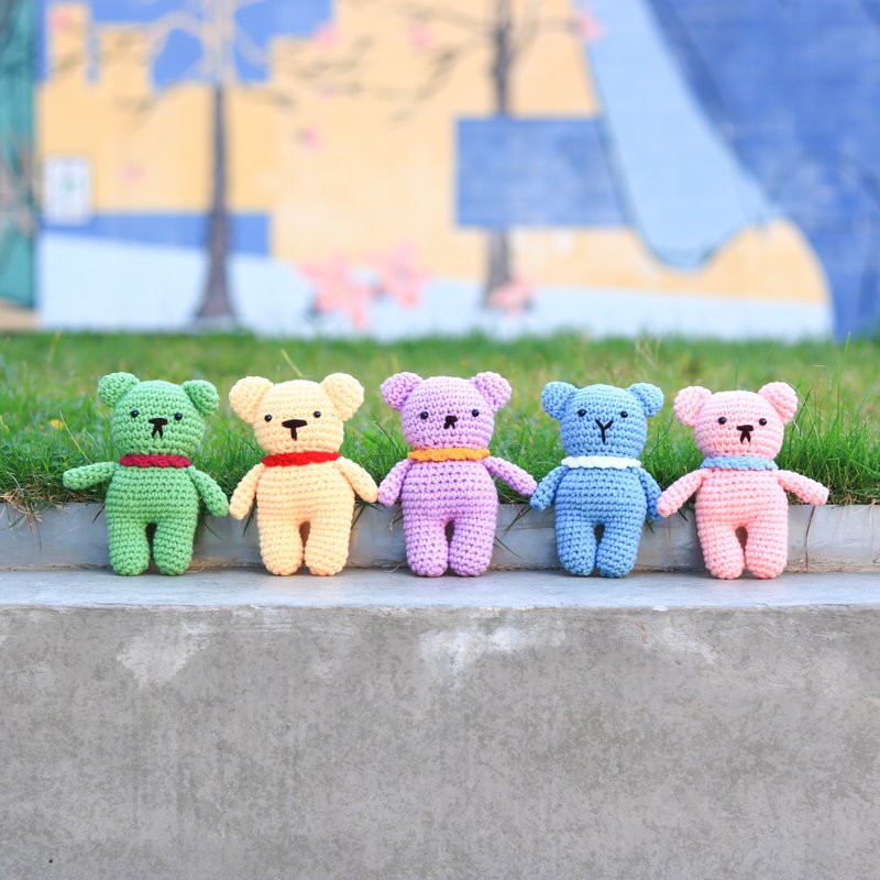 Fat bear in the center - Stuffed Dolls & Figurines - Cotton & Hemp Multicolor