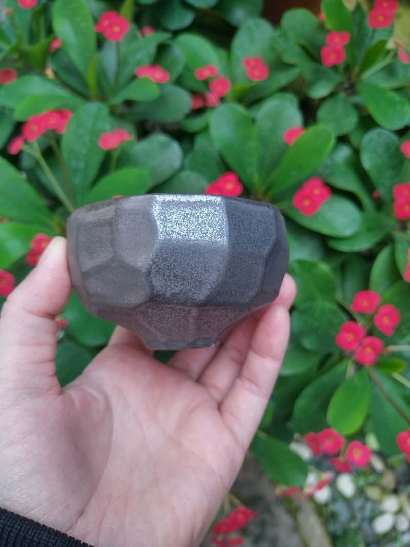 錳金黑陶對杯 - 茶壺/茶杯/茶具 - 陶 