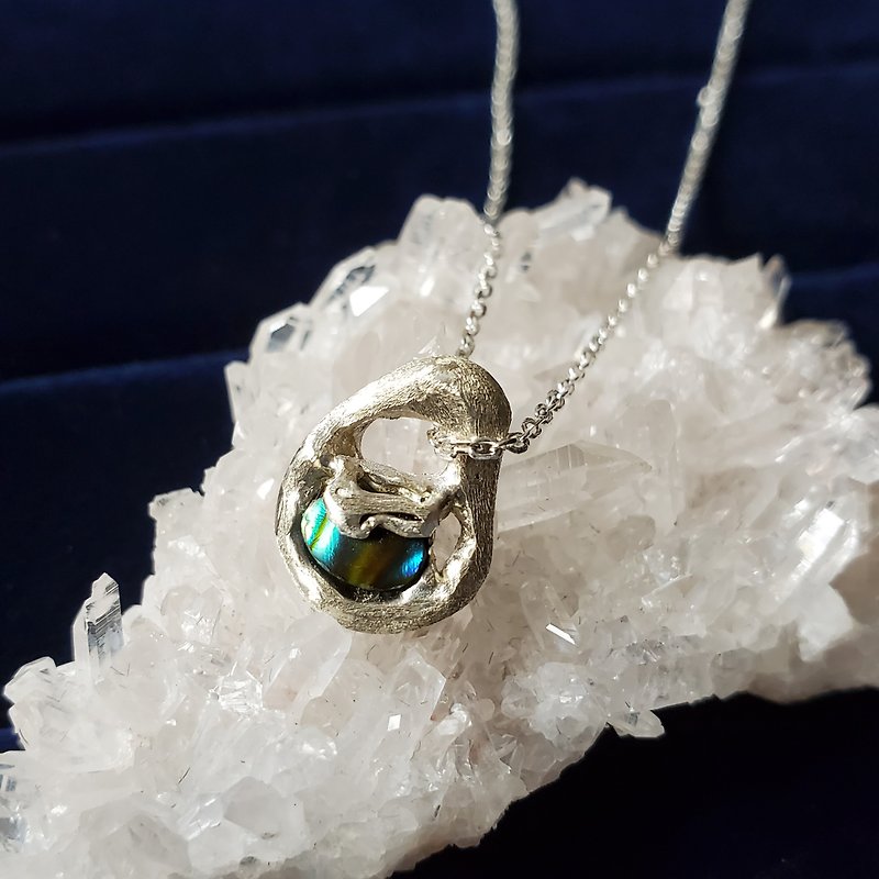 Abalone Necklace | Ore Necklace 925 Silver Necklace Exchange Gift Birthday Gift - สร้อยคอ - เครื่องประดับพลอย สีเขียว