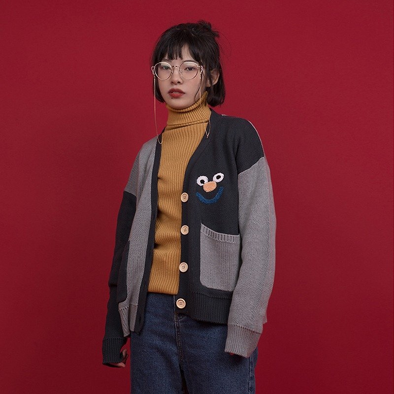 odd maker "Smile" sweater coat - Women's Sweaters - Cotton & Hemp 