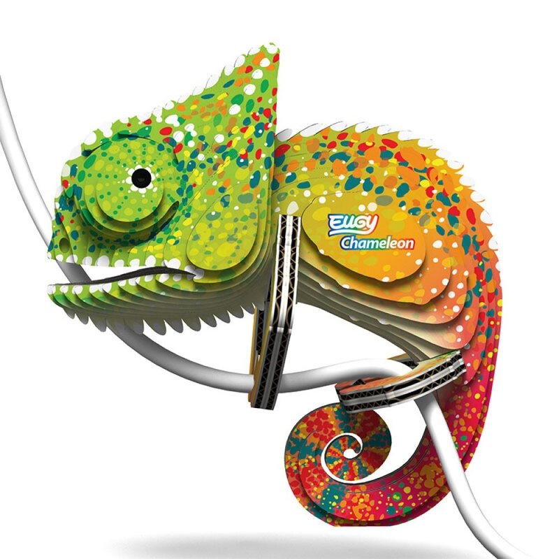 EUGY 3D Cardboard Kit Set Model - 075 Chameleon - Puzzles - Paper Multicolor