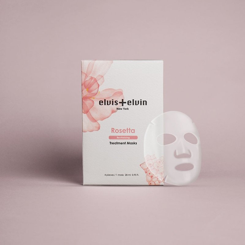 [High-quality products immediately available at a discount] elvis+elvin Rose Plant Rejuvenating Whitening Mask 4 pieces - ที่มาส์กหน้า - วัสดุอื่นๆ สึชมพู