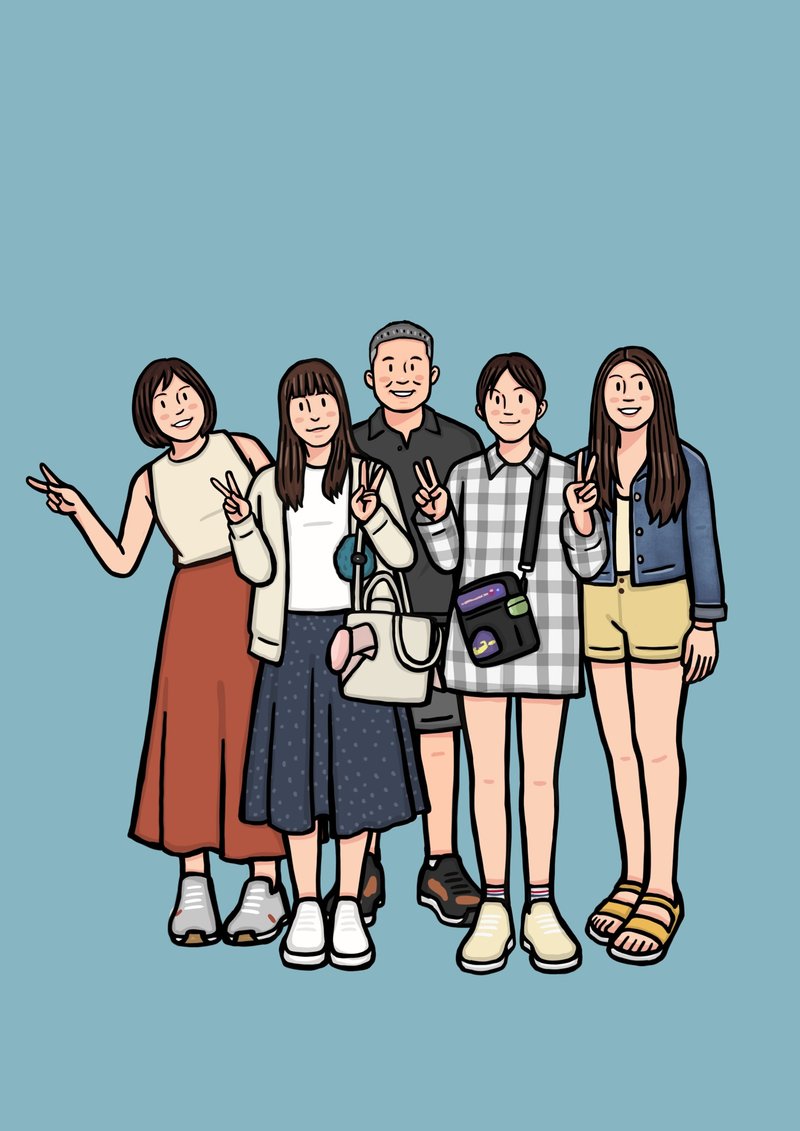 Si Yan 絵画肖像画 生命感 Si Yan 絵画家族肖像画 ご注文前にデザイナーにお問い合わせください - 似顔絵・イラスト・挿絵 - その他の素材 