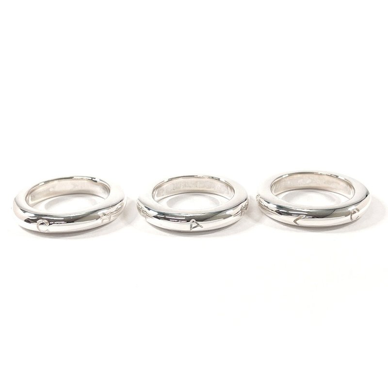 【日本直送 中古美品】13.5号 シャネル CHANEL リング・指輪 ロゴ 3連 3点 シルバー925 ヴィンテージ アクセサリー 希少 - 戒指 - 純銀 銀色