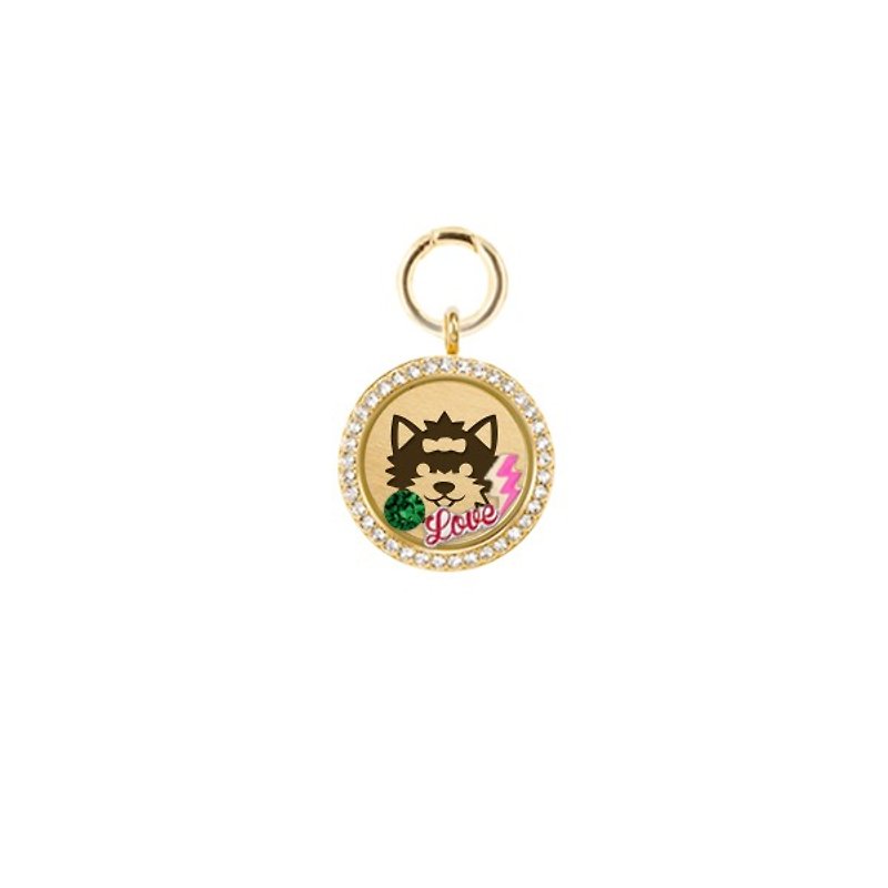 UniQ Personalized Pet Brand - Gold (M Small Dog) - ปลอกคอ - โลหะ สีทอง