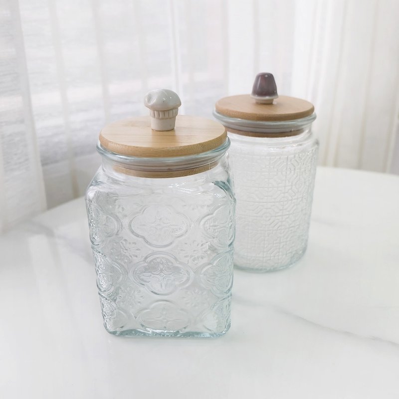 Fun all-purpose storage jar with stained glass windows. Gift. Exchange gifts. new year gift - กล่องเก็บของ - แก้ว 