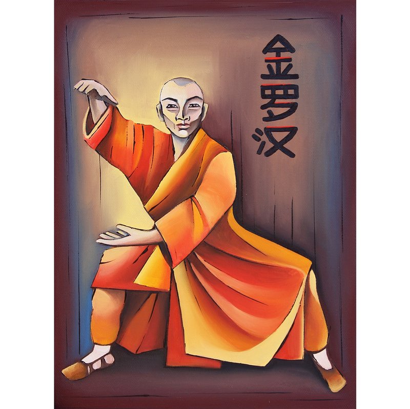 少林武僧原画 武术 佛教壁画 - 海報/掛畫/掛布 - 其他材質 橘色