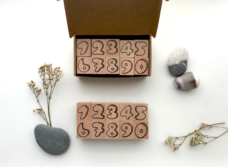 The Boy- Numbers rubber stamps - ตราปั๊ม/สแตมป์/หมึก - ไม้ 