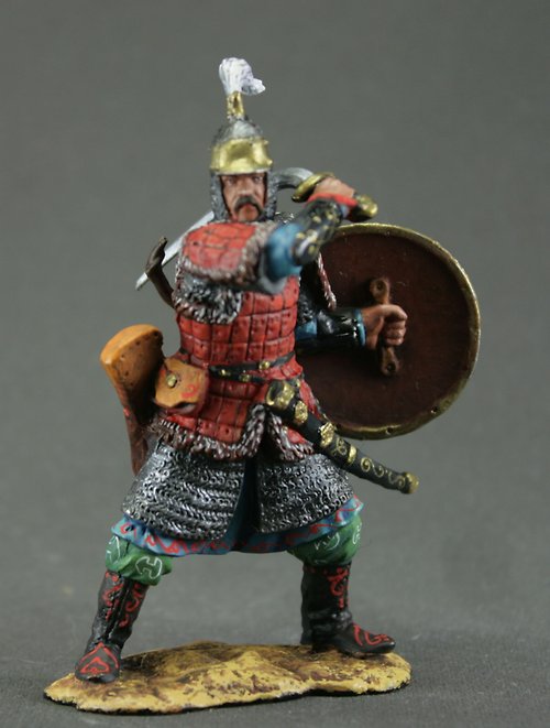 54 mm figure 13th century Tin soldier Russian noble warrior 
