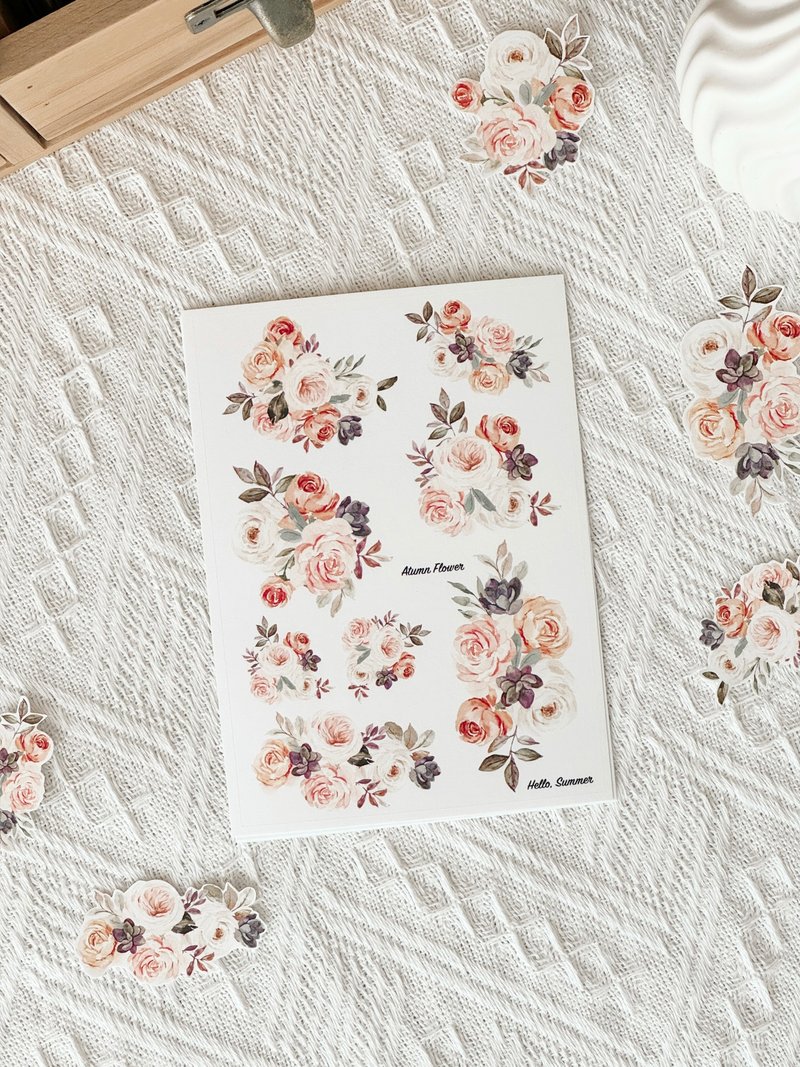 autumn flower vellum paper stickers - Stickers - Paper 