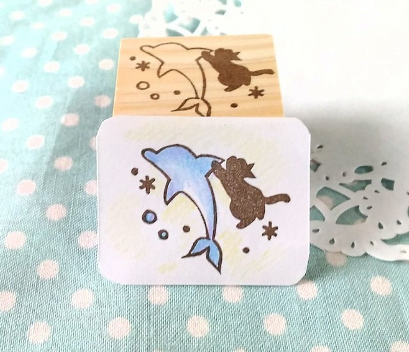 Cats and dolphin sticks - Stamps & Stamp Pads - Rubber Transparent