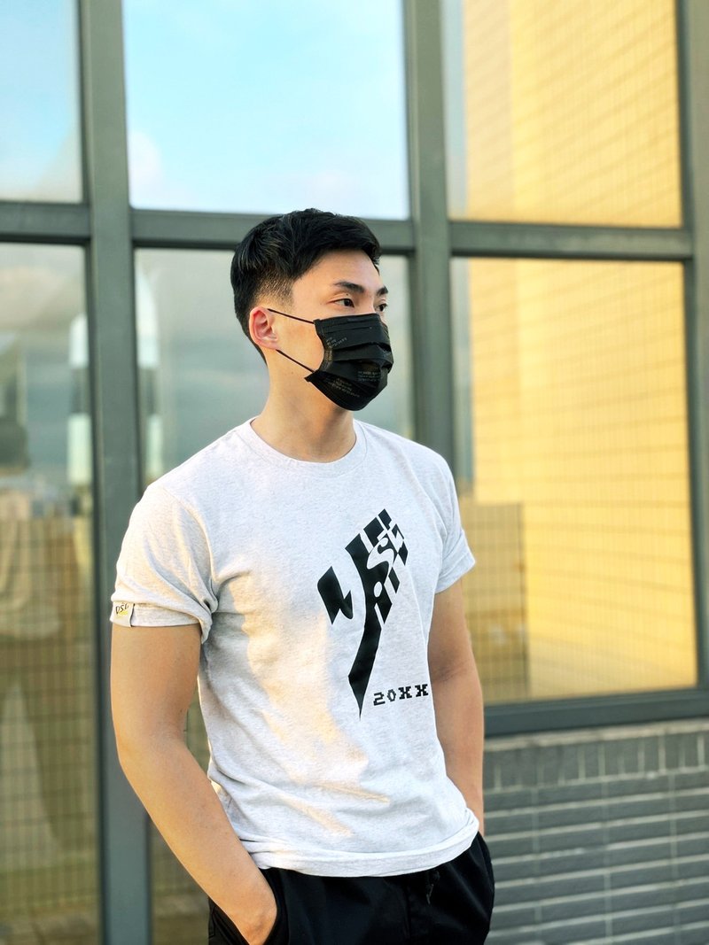 未來好好T-燕麥色~男生版 - 男 T 恤 - 棉．麻 銀色