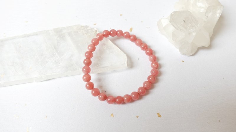Stone Natural Crystal Bracelet [7mm] - Bracelets - Crystal Red