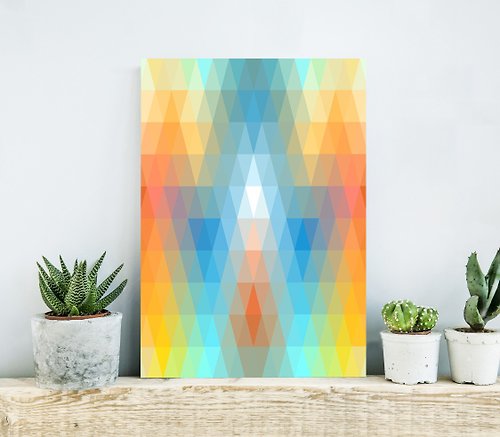 LineDotsArt Abstract Mosaic Art Poster for Kids Room Decor