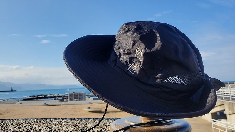 和平島帽子（ブラック/グリーン） - 帽子 - ポリエステル ブラック