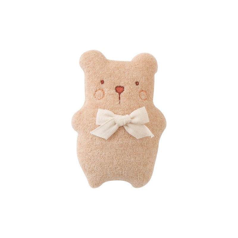 [Japan Amorosa Mamma Organic Cotton] Baby Comforting Doll Rattle/Doll (Coffee Bear) - Kids' Toys - Cotton & Hemp 