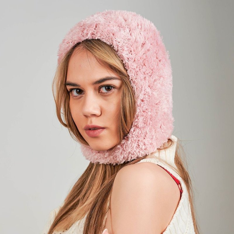 Balaclava mini. Hat made of fur yarn. Pink color - Shop MacAlice Hats ...