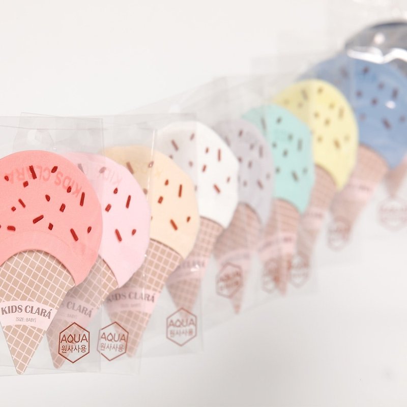 Happy Prince Korean-made ice cream anti-UV sunscreen cool baby socks - ถุงเท้าเด็ก - ผ้าฝ้าย/ผ้าลินิน สีเงิน