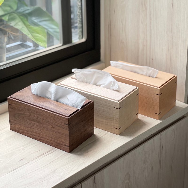 原木-簡約好抽面紙盒│附可手寫設計卡片 - 居家收納/收納盒/儲物盒 - 木頭 咖啡色