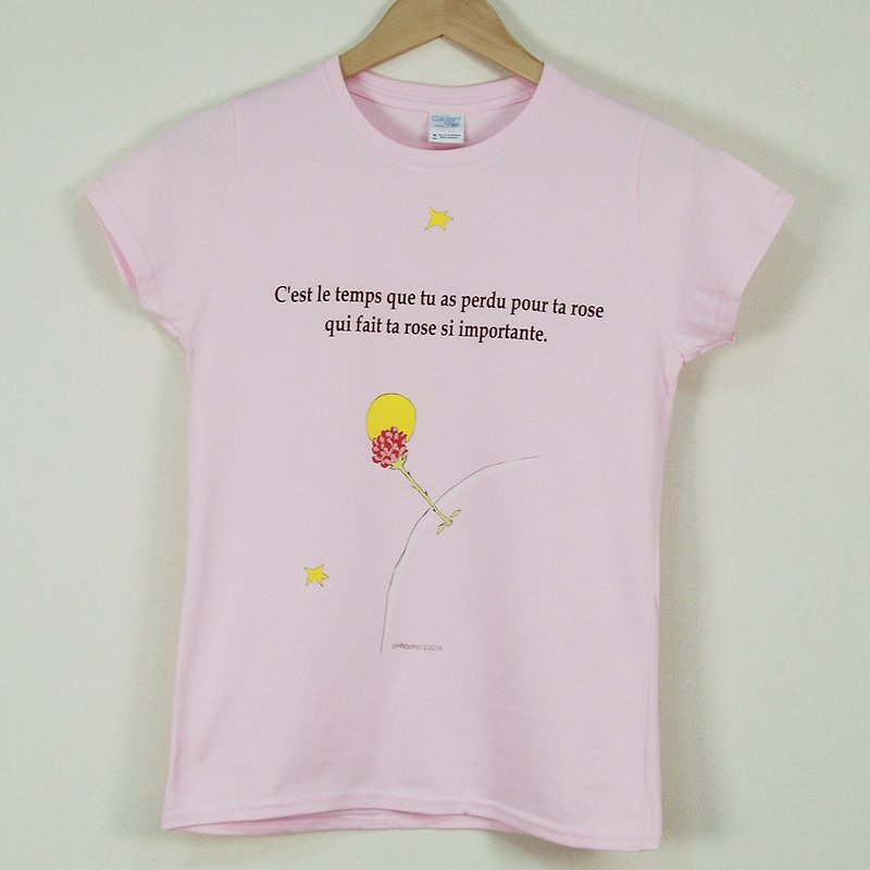 Little Prince Classic Edition Authorized - T-shirt: [exclusive love] adult short-sleeved T-shirt, AA10 - เสื้อฮู้ด - ผ้าฝ้าย/ผ้าลินิน สีแดง