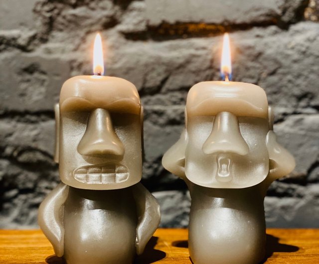 Out of print new product!! Moai Emoji Scented Candle - Shop mercidesign  Candles & Candle Holders - Pinkoi