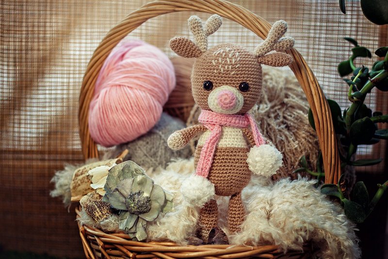 Crochet deer, Crochet deer Stuffed toy, deer toy, knitted deer, Cute plush deer - Kids' Toys - Wool 