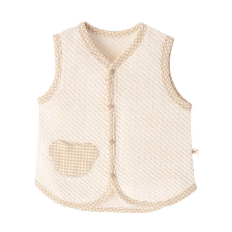 [SISSO organic cotton] Griggy Bear Air Cotton Vest - เสื้อยืด - ผ้าฝ้าย/ผ้าลินิน ขาว