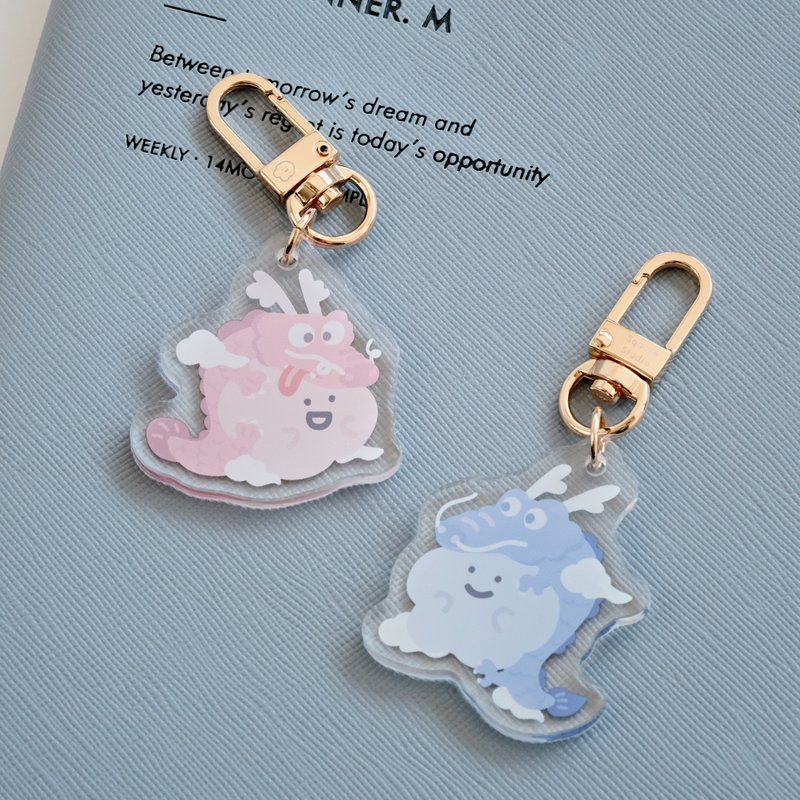 2024 Year of the Dragon Limited Edition 40mm Metal Acrylic Pendant Keychain - ที่ห้อยกุญแจ - วัสดุอื่นๆ หลากหลายสี