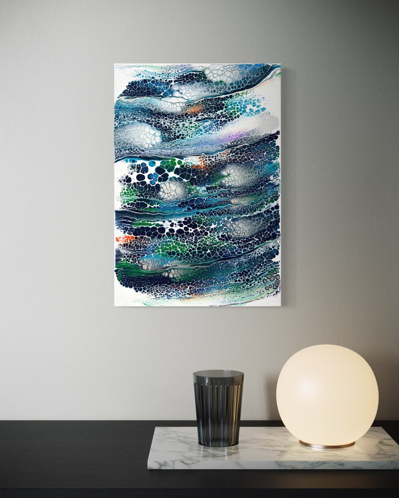 [White Half Asleep] Frameless Abstract Painting - โปสเตอร์ - สี สีน้ำเงิน