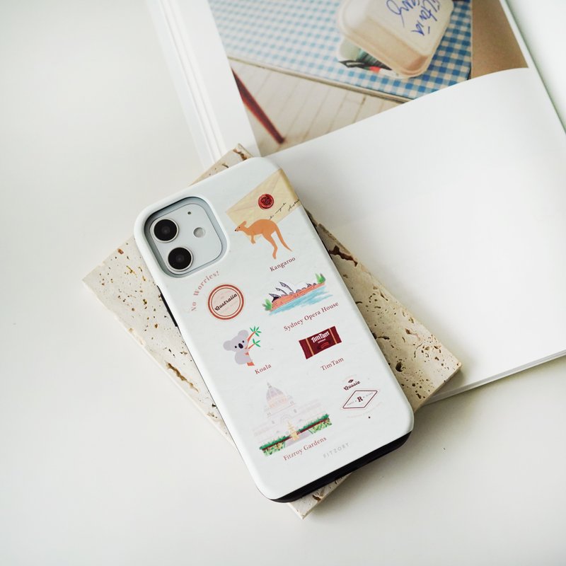 【FITZORY】旅行手帳本 - 澳洲篇 | iPhone殼 - 手機殼/手機套 - 塑膠 白色