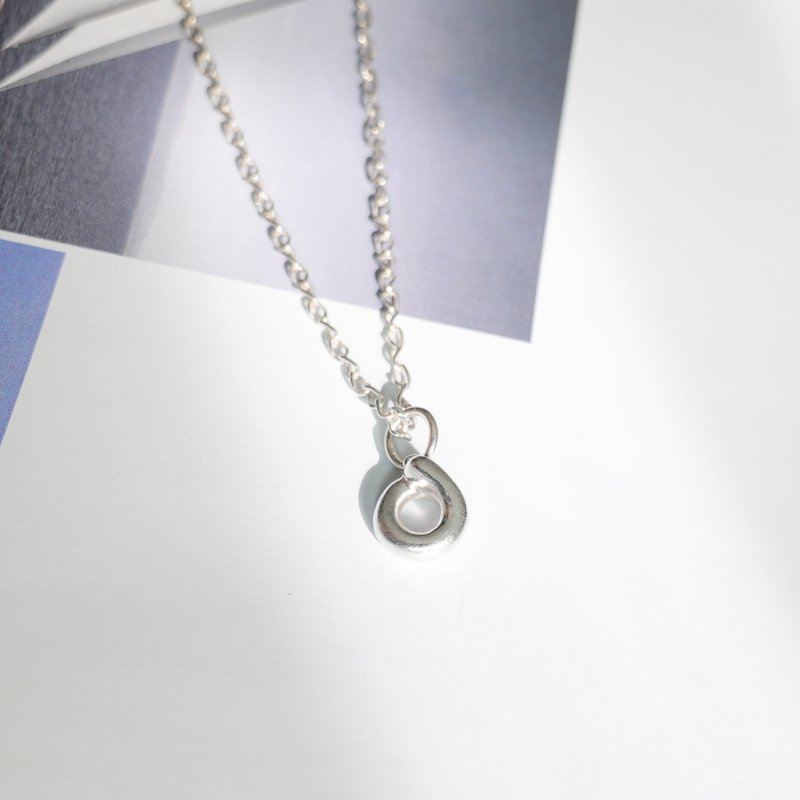 Rounded Touch 【DOUBLE】999 Pure Silver Necklace Pendant_Silver Clay - Necklaces - Sterling Silver Silver
