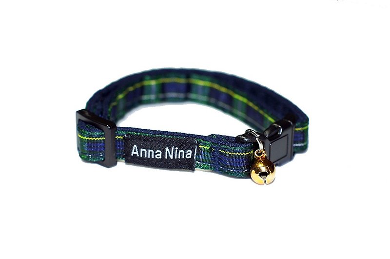 [AnnaNina] Pet Cat Collar Academy Green Tag Collar XS~M - Collars & Leashes - Cotton & Hemp 