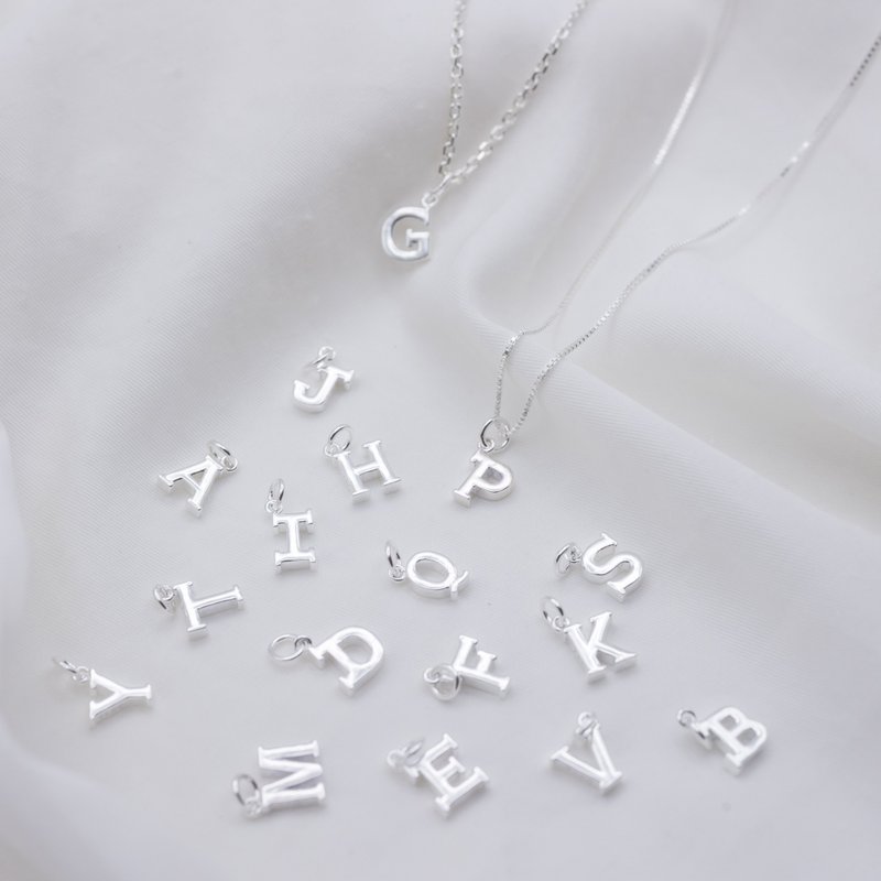 Pinkoi獨家販售 925純銀客製化項鍊 英文字母項鍊 禮物推薦 - 項鍊 - 純銀 銀色