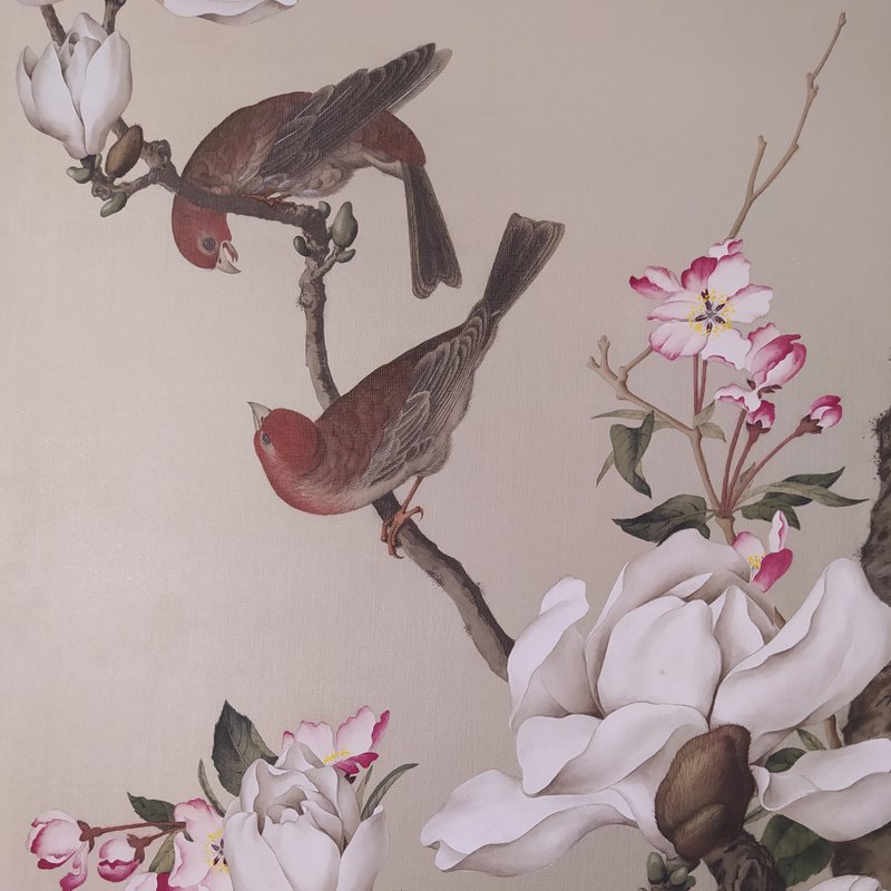 The copy painting second only to the original one - Castiglione Begonia Magnolia - Chinese Famous Paintings Series - Posters - Silk Multicolor