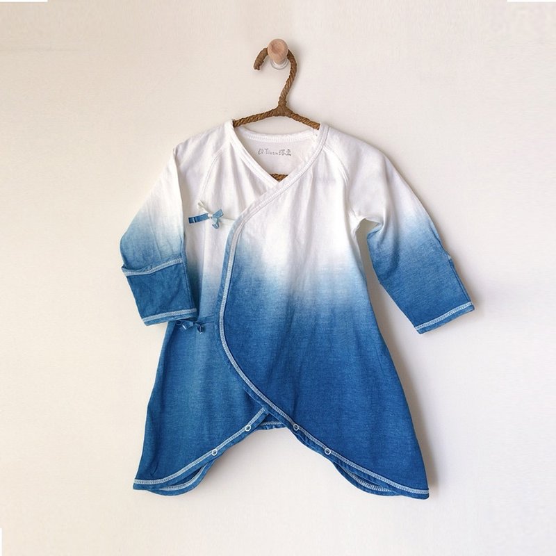 Tazzu·Blue Dye-Newborn / Butterfly Clothes (Clear Sky) - Onesies - Cotton & Hemp 