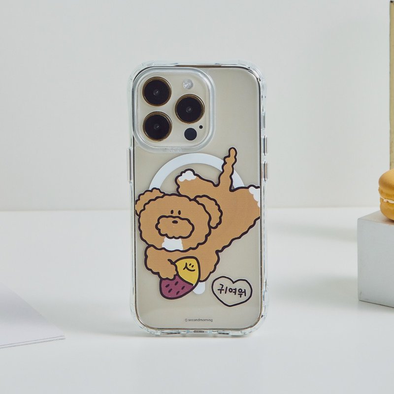 Second Morning dog takes sweet potato to resist yellowing and fall-proof MagSafe iPhone case - เคส/ซองมือถือ - พลาสติก สีใส