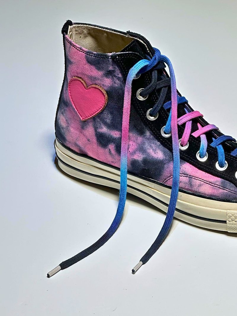 Tie-dyed shoelaces STRNIGHT by local craftsmen [Collaboration with PHYSIOJAM] - แผ่นรองเท้า - ผ้าฝ้าย/ผ้าลินิน สีม่วง