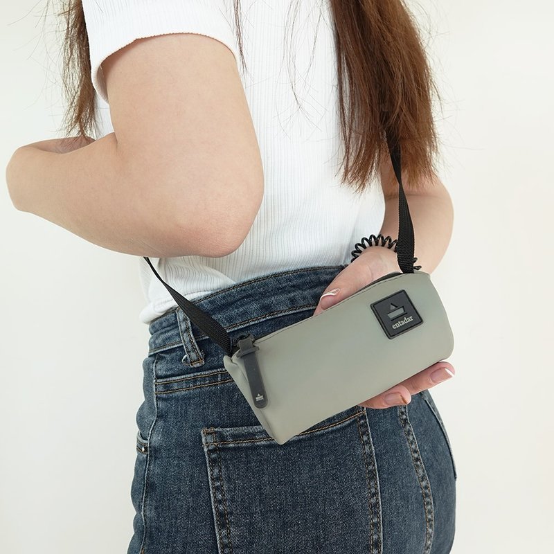 [New Year Lucky Bag] - Plain Cylindrical Coin Purse Lucky Bag Set - กระเป๋าใส่เหรียญ - หนังเทียม สีเทา