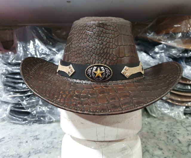 Crocodile leather hat online