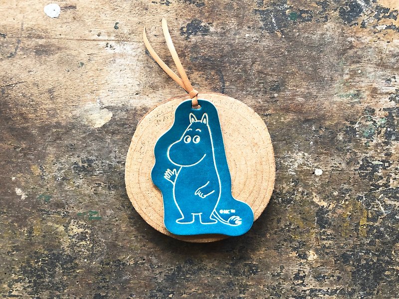 #Finished product manufacturing hand dyed MOOMINx Hong Kong leather Moomin bookmark Lulu rice officially authorized - Bookmarks - Genuine Leather Blue