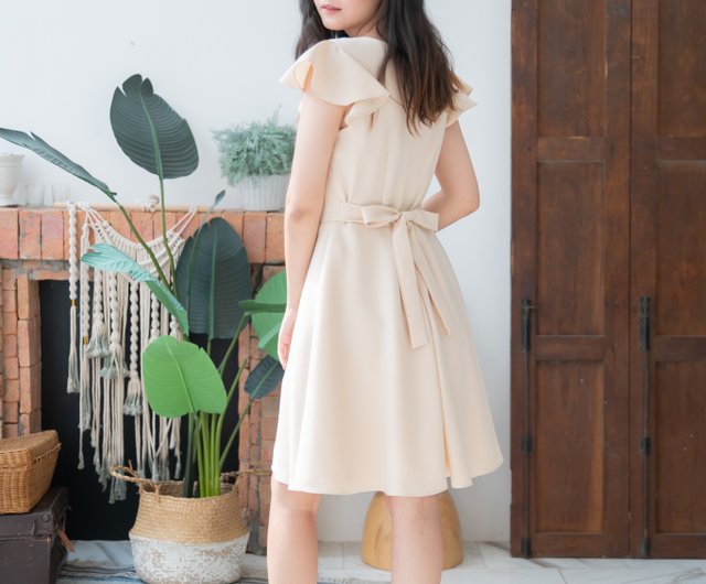 Cream Bridesmaid Dress Evening Dress Ruffle Cream Party Dress Vintage Dress Shop ameliadress One Piece Dresses Pinkoi