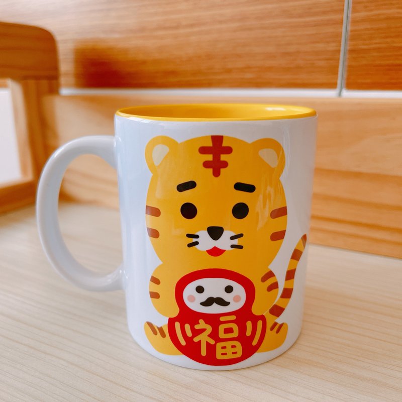 老虎 馬克杯 現貨 內部黃色 - 咖啡杯/馬克杯 - 瓷 