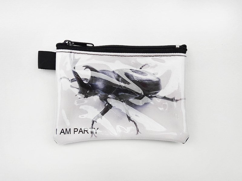 ｜I AM PARTY｜ Handmade canvas leather coin purse-Unicorn [Buy, get free brand badge or leisure card sticker x1] - Coin Purses - Other Materials 